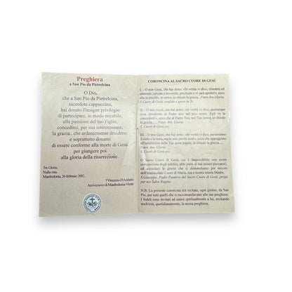 Padre Pio Holy Card - St. Pio vintage Prayer Card | Catholically