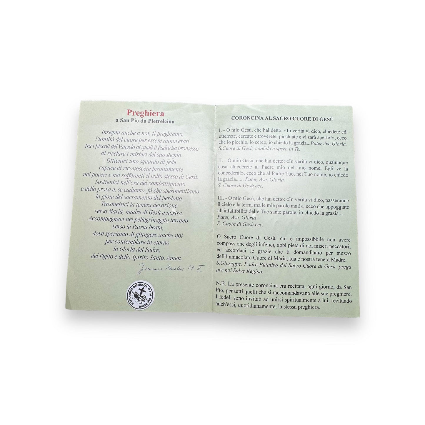 Padre Pio Holy Card - St. Pio vintage Prayer Card | Catholically