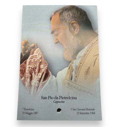 Padre Pio Holy Card - St. Pio vintage Prayer Card | Catholically