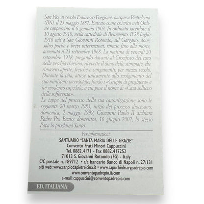 Padre Pio Holy Card - St. Pio vintage Prayer Card | Catholically