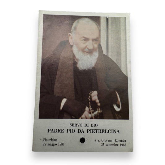 Padre Pio Holy Card - St. Pio vintage Prayer Card | Catholically