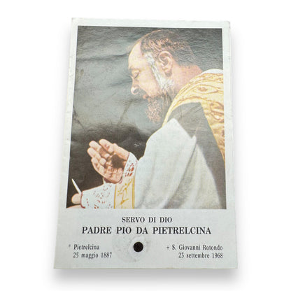 Padre Pio Holy Card - St. Pio vintage Prayer Card | Catholically