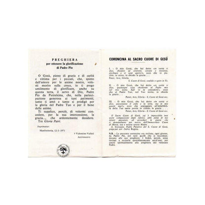 Padre Pio Holy Card - St. Pio vintage Prayer Card | Catholically