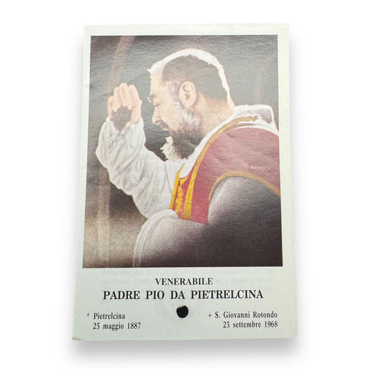 Padre Pio Holy Card - St. Pio vintage Prayer Card | Catholically