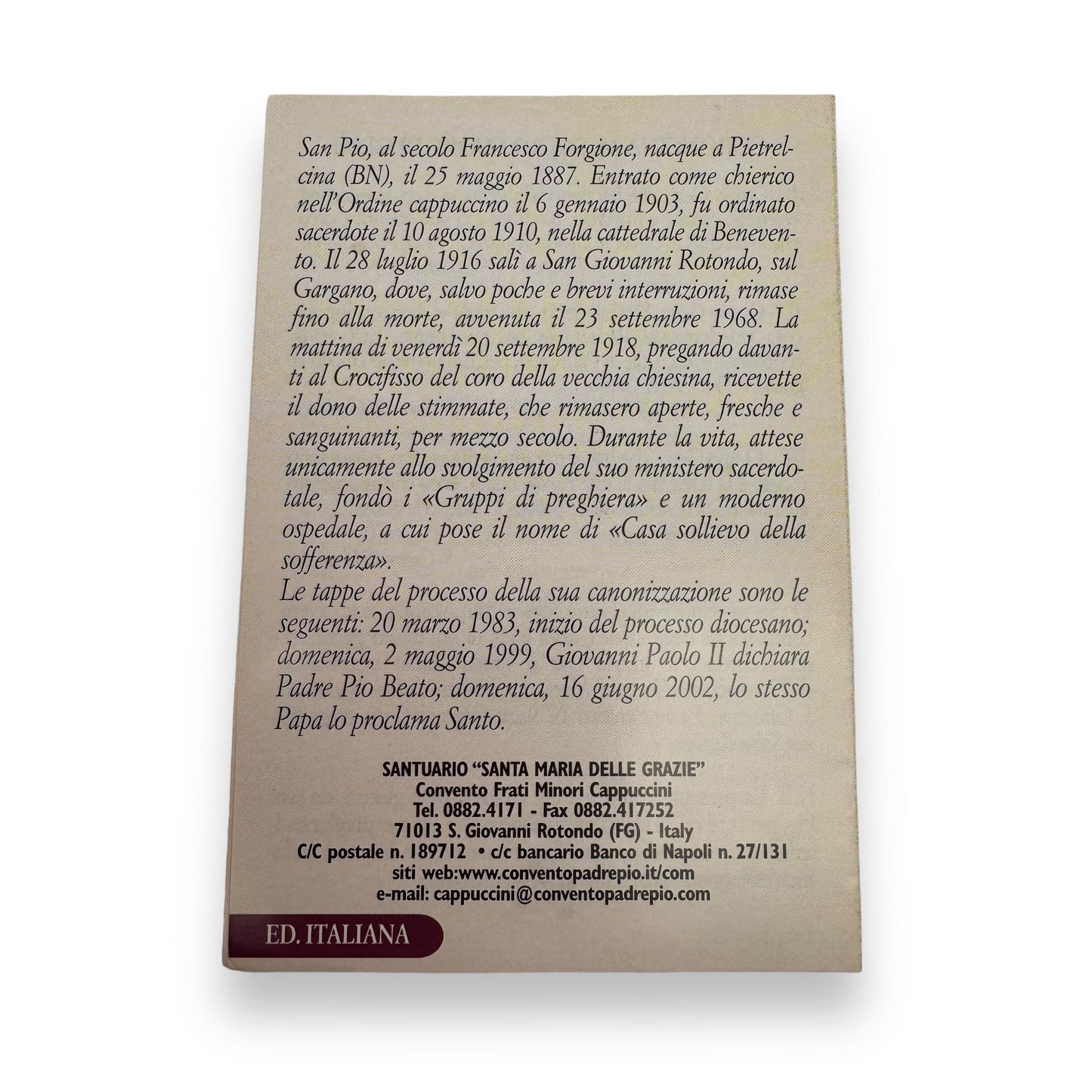 Padre Pio Holy Card - St. Pio vintage Prayer Card | Catholically