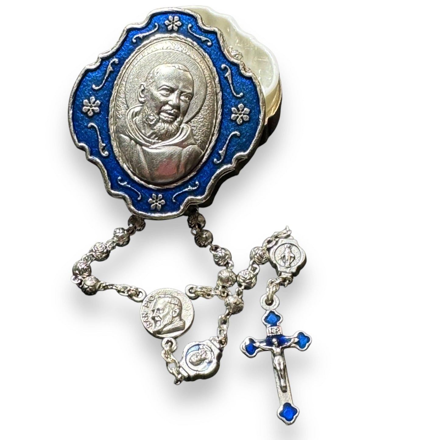 Padre Pio - St, Father Pio Tiny  Rosary w/ Case Blessed By Pope On Request | Catholically