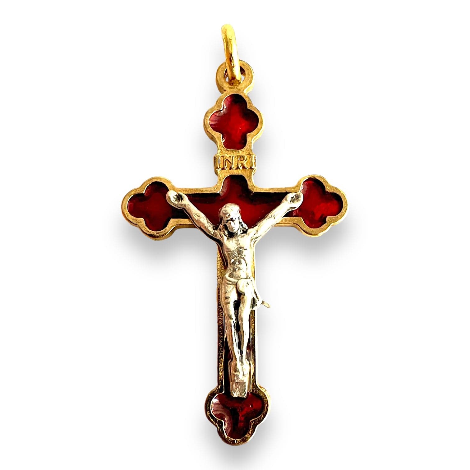 1 1/2" Red Budded Pectoral Cross - Blessed by Pope | Catholically