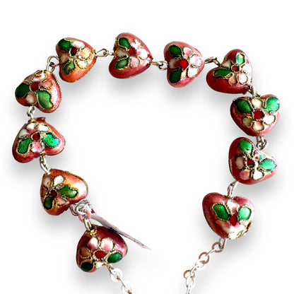 Pink Bracelet Cloisonne Rosary  - Blessed By Pope w/COA | Catholically