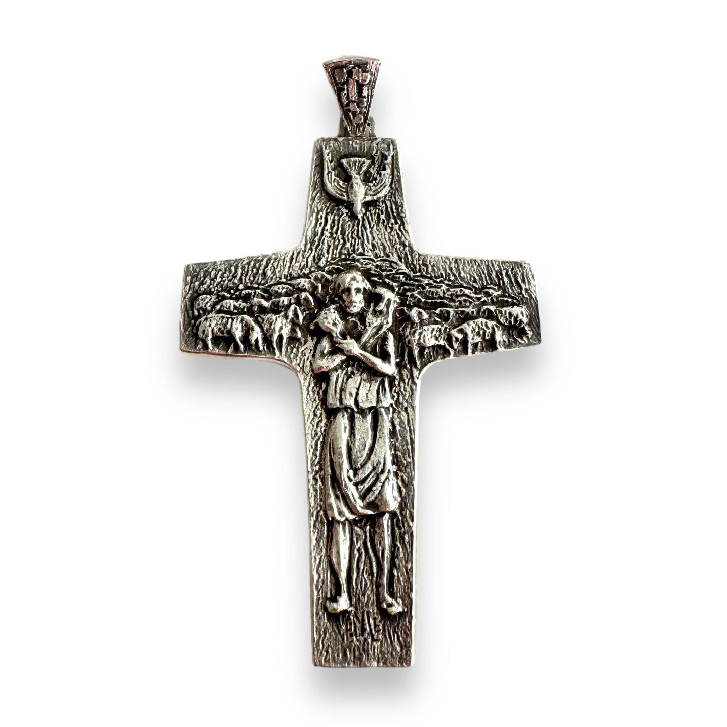 Pope Francis Original Pectoral Cross - Good Pastor Crucifix - Silver 925 | Catholically