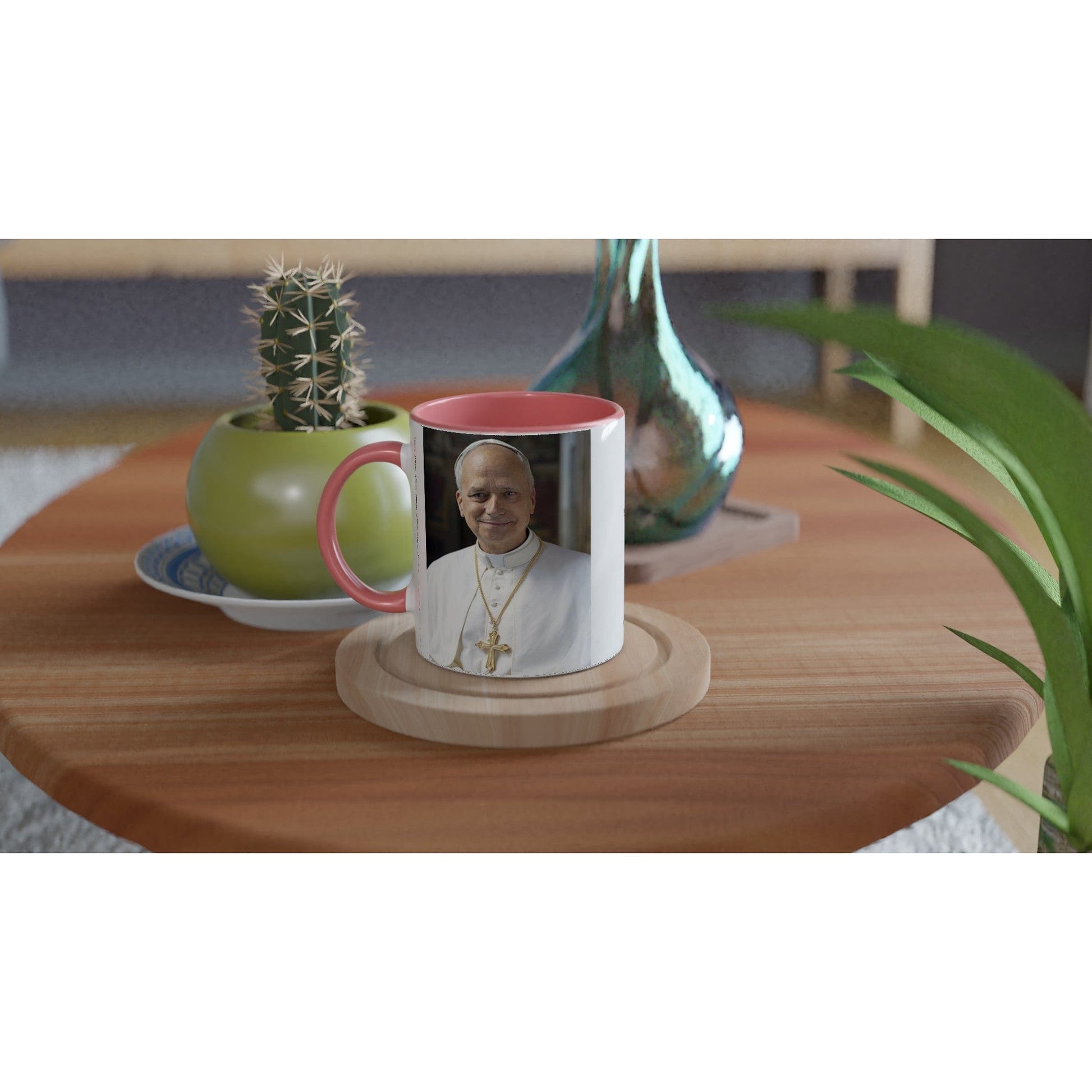 Pope Leo XIV Ceramic Mug - Elegant 11oz Design with Colored Accents | Catholically