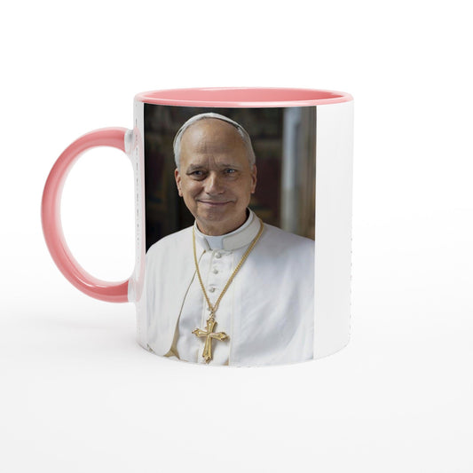 Pope Leo XIV Ceramic Mug - Elegant 11oz Design with Colored Accents | Catholically