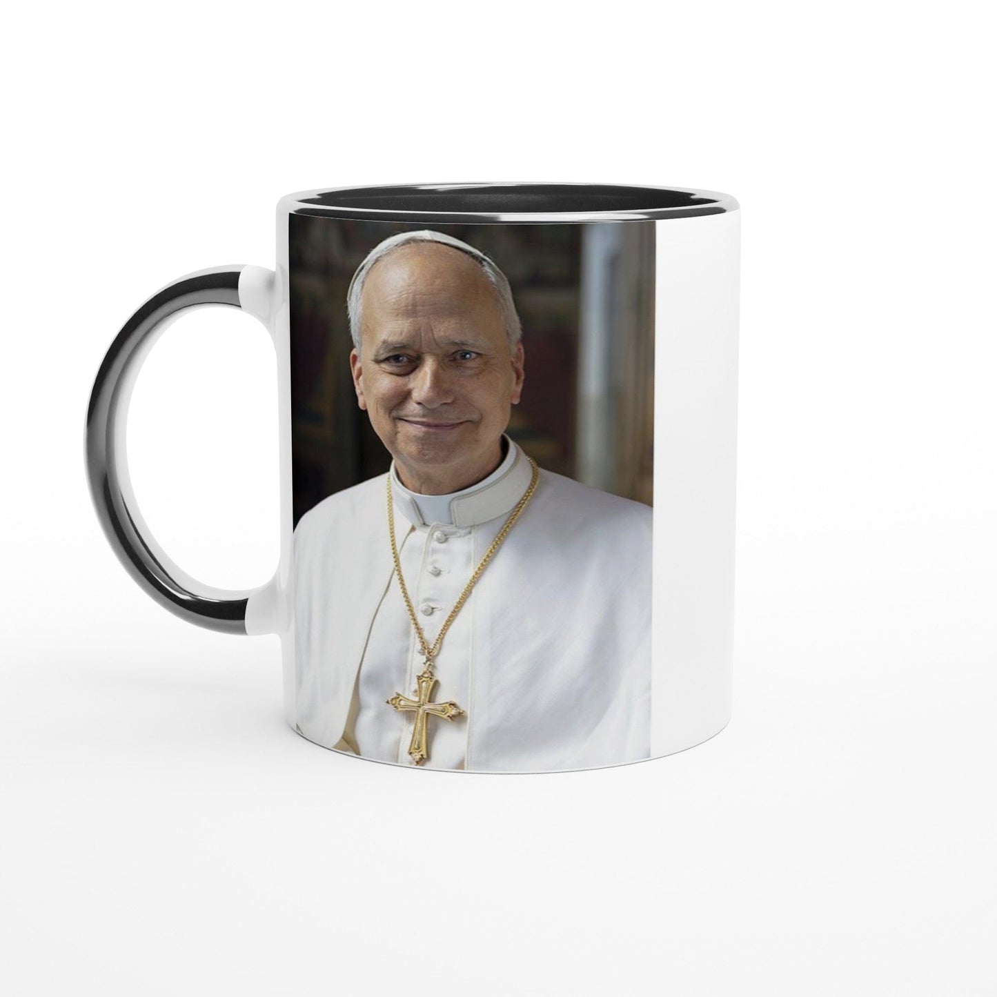 Pope Leo XIV Ceramic Mug - Elegant 11oz Design with Colored Accents | Catholically
