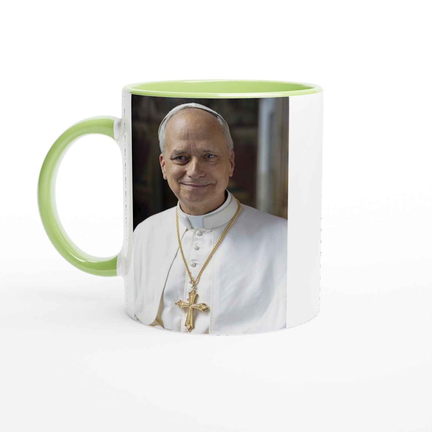 Pope Leo XIV Ceramic Mug - Elegant 11oz Design with Colored Accents | Catholically