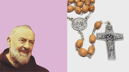 Santo Padre Pio - Terço de Oração Abençoado Pelo Papa Com Relíquia - São Padre Pio