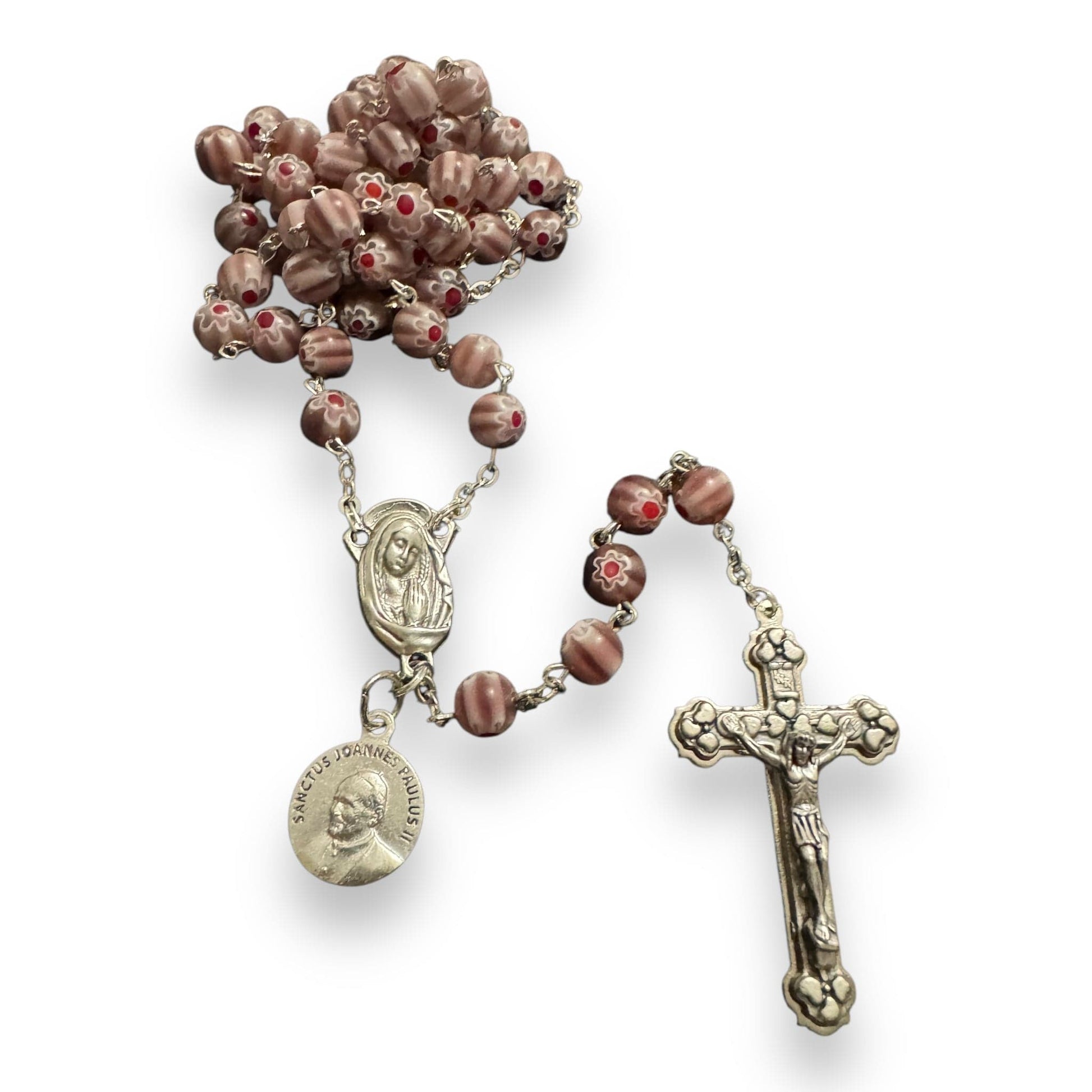 Purple Venetian Glass Murrina - St. John Paul II Relic Rosary | Catholically