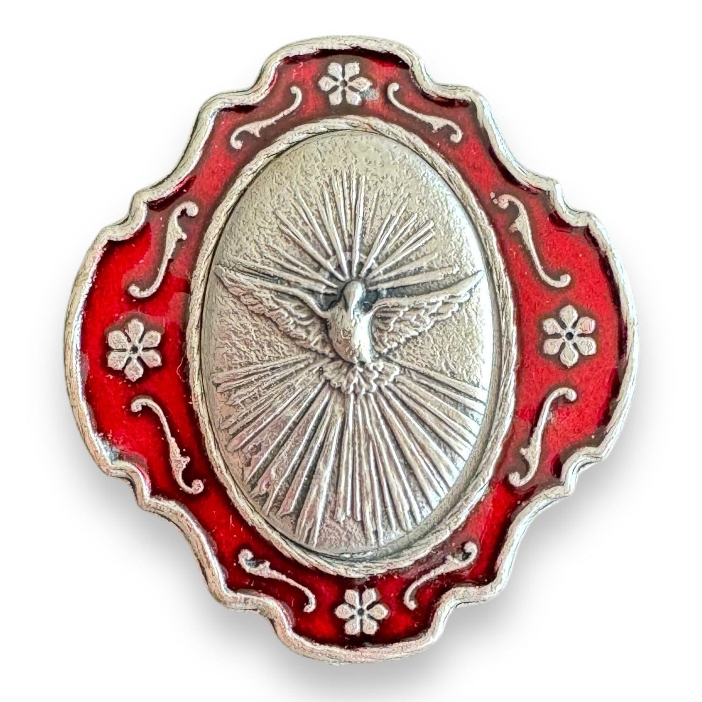 Red Holy Spirit Tiny Rosary with Dove Box – Blessed in Rome | Catholically