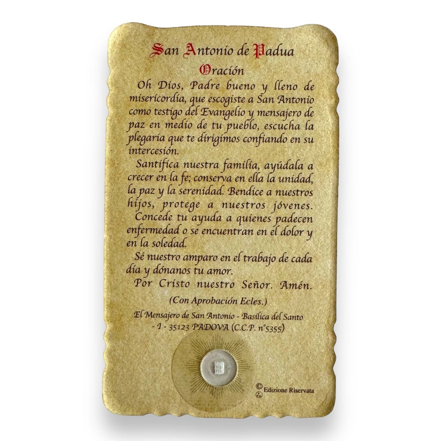 Relic Card of St. Anthony of Padua - Touched to Tongue Relic | Catholically