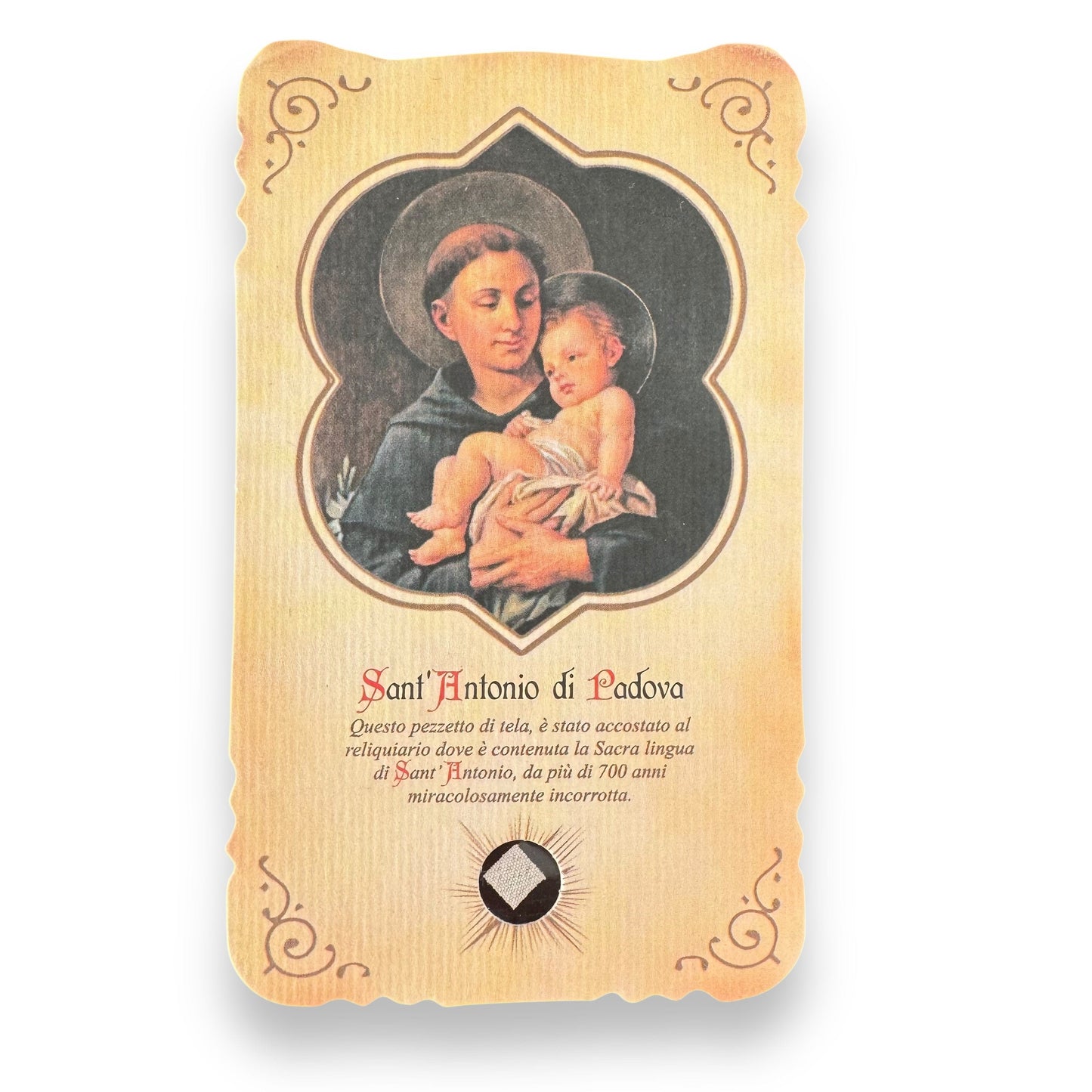 Relic Card of St. Anthony of Padua - Touched to Tongue Relic | Catholically