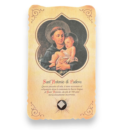 Relic Card of St. Anthony of Padua - Touched to Tongue Relic | Catholically