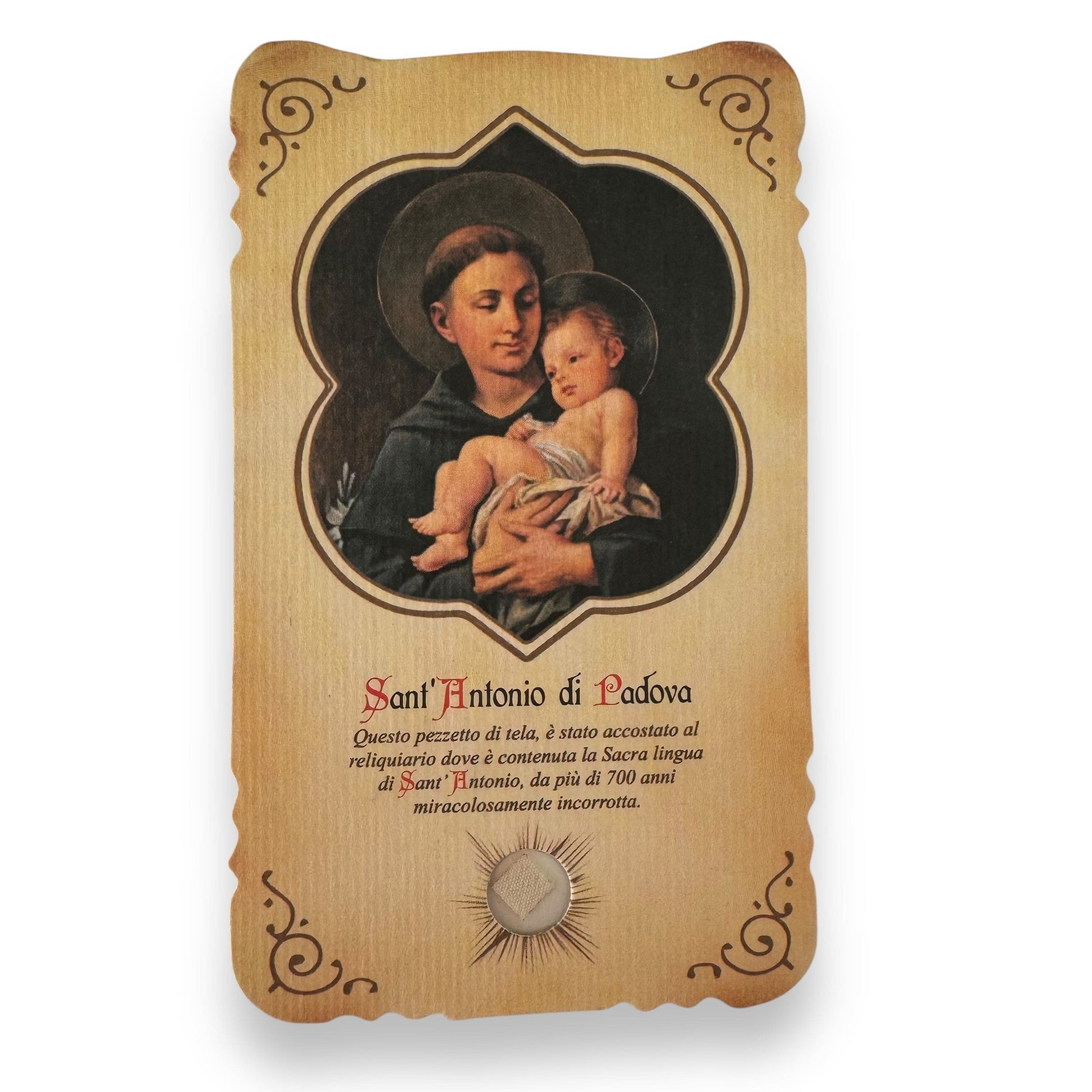 Relic Card of St. Anthony of Padua - Touched to Tongue Relic | Catholically
