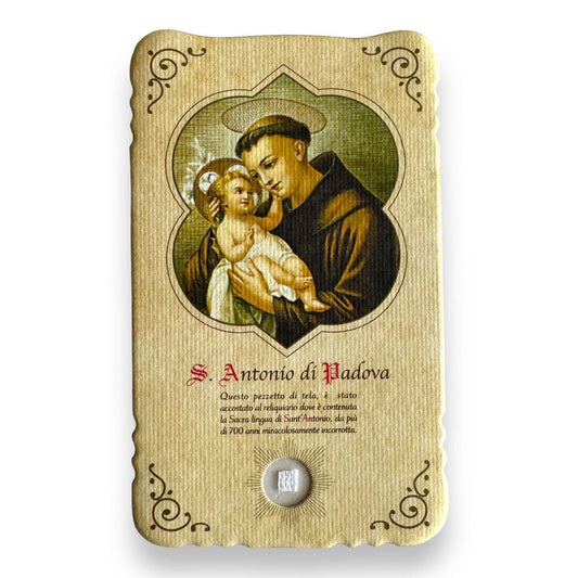 Relic Card of St. Anthony of Padua - Touched to Tongue Relic | Catholically