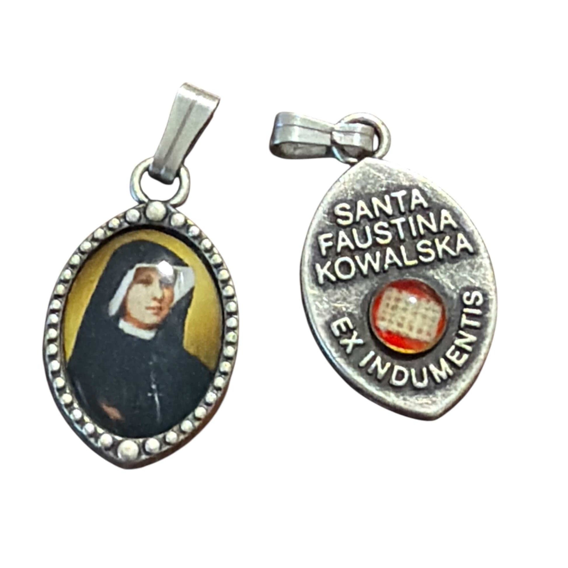 Reliquary Medal - 2nd Class Relic St. Faustina Kowalska | Catholically