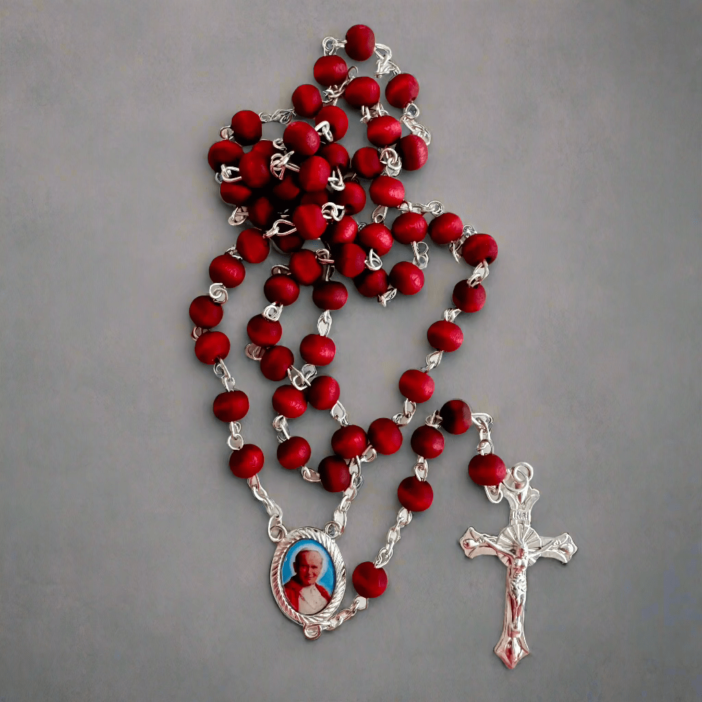 Rosary Made of Rose Petals Blessed by Pope - Communion Confirmation | Catholically