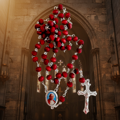 Rosary Made of Rose Petals Blessed by Pope - Communion Confirmation