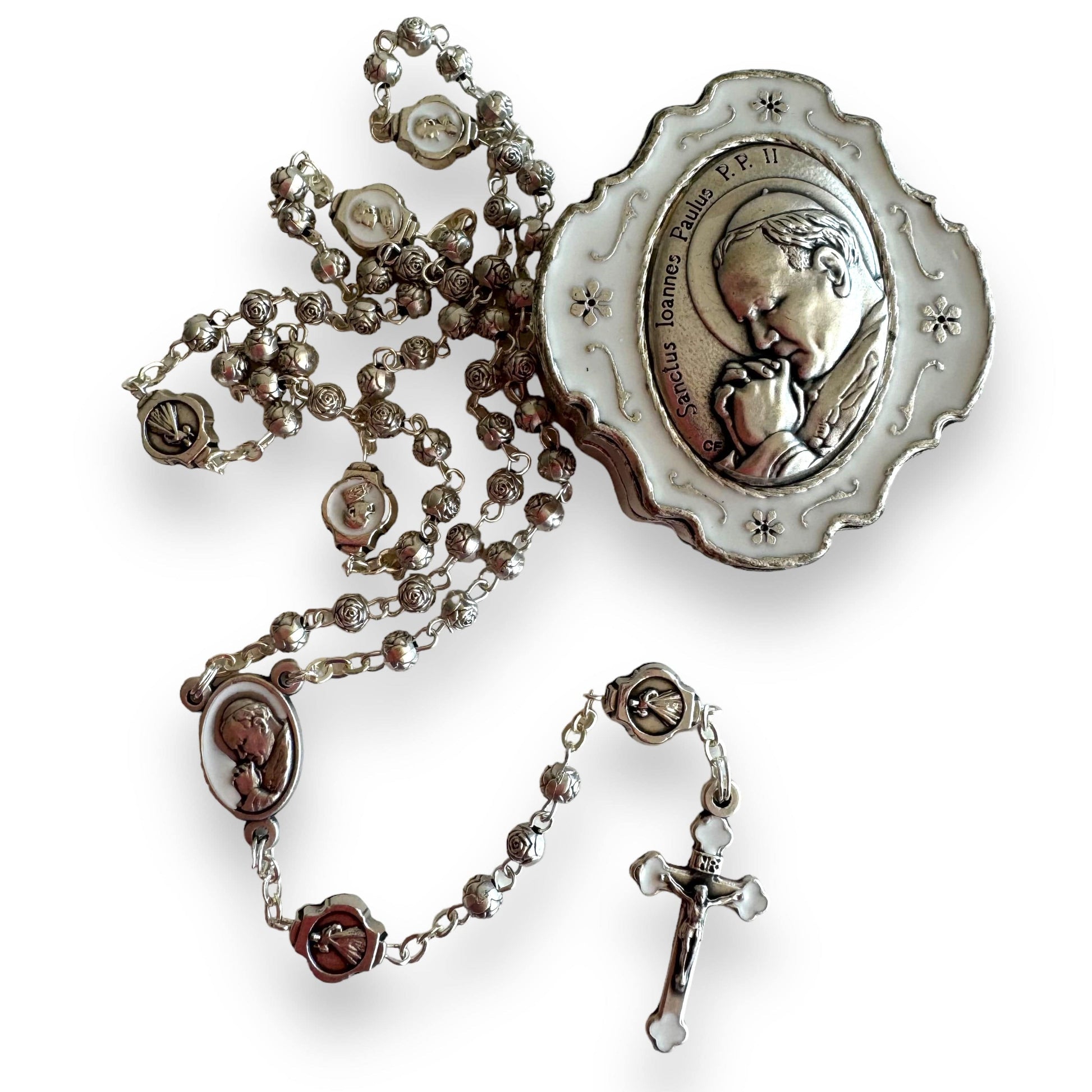 Rosary Saint JpII - St.John Paul Ii Pope Filigree Rosary w/ case | Catholically