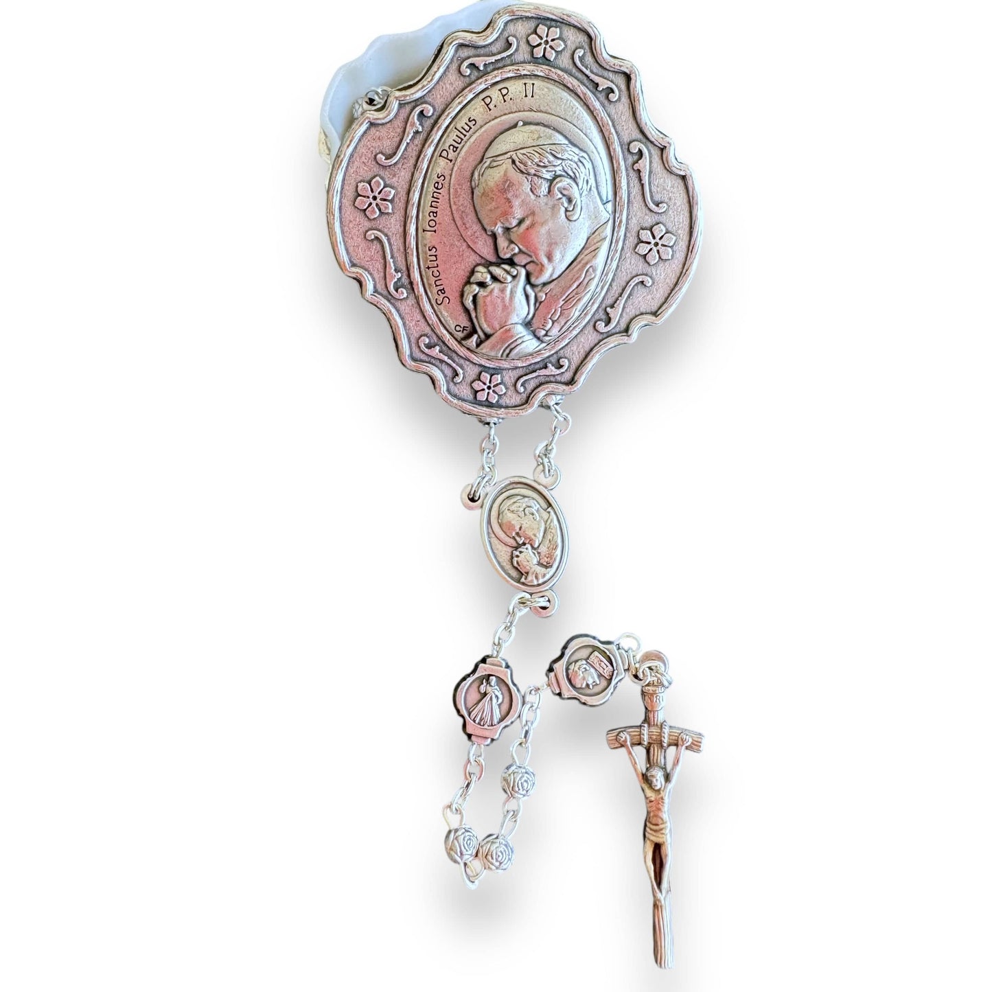 Rosary Saint JpII -St.John Paul Ii Pope Filigree Rosary w/ case | Catholically