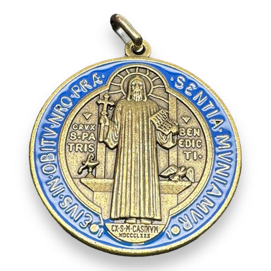Saint Benedict 1" 1/2 medal - Exorcism - Medalla de San Benito - Blessed By Pope | Catholically