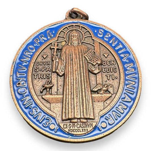 Saint Benedict 1" 1/2 Medal - Exorcism - Medalla de San Benito - Blessed By Pope | Catholically