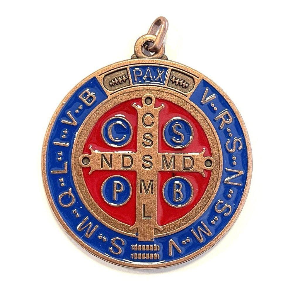 Saint Benedict 1" 1/2 Medal - Exorcism - Medalla de San Benito - Blessed By Pope | Catholically