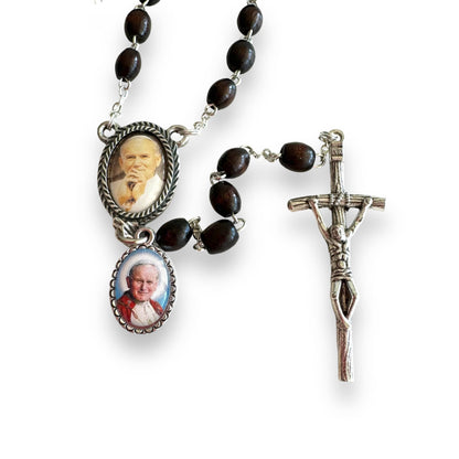 Saint JPII - St.John Paul II  - Canonization Rosary + Relic Medal | Catholically