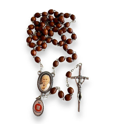 Saint JPII - St.John Paul II  - Canonization Rosary + Relic Medal | Catholically