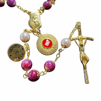 Saint JPII - St.John Paul II Pope - Blessed Rosary with Relic Ex-Indumentis | Catholically