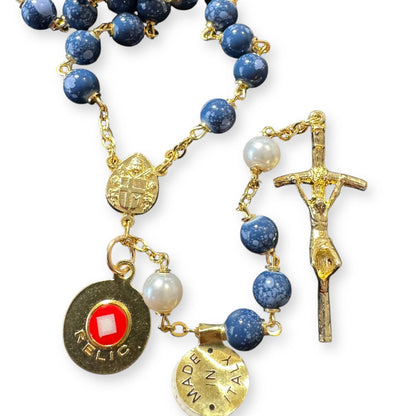 Saint JPII - St.John Paul II Pope - Blessed Rosary with Relic Ex-Indumentis | Catholically