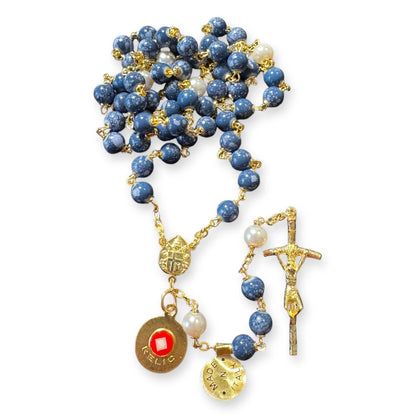Saint JPII - St.John Paul II Pope - Blessed Rosary with Relic Ex-Indumentis | Catholically