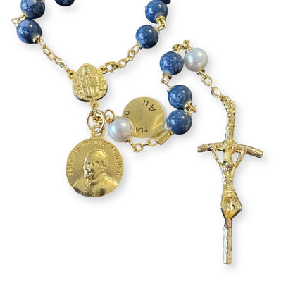 Saint JPII - St.John Paul II Pope - Blessed Rosary with Relic Ex-Indumentis | Catholically