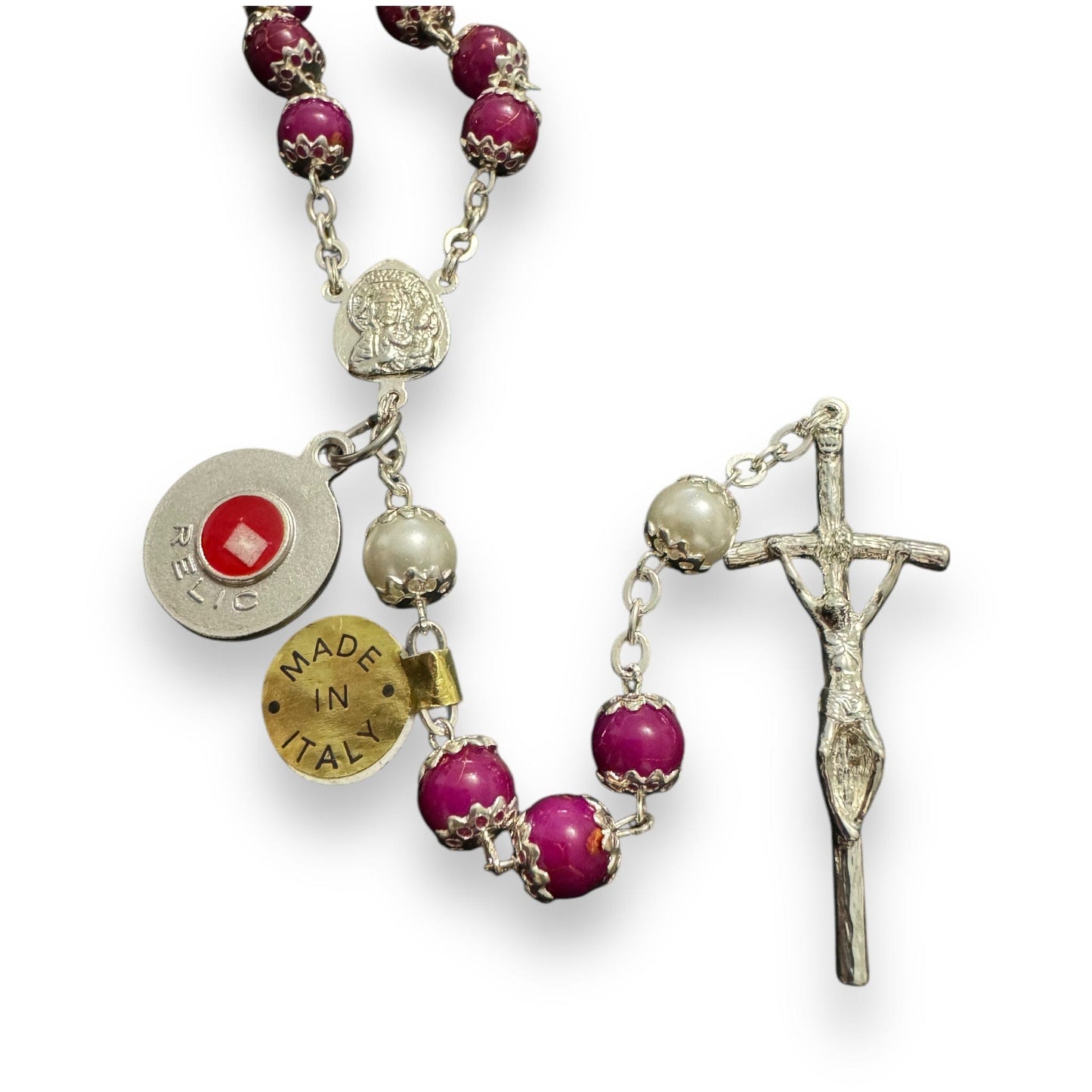 Saint JPII - St.John Paul II Pope - Blessed Rosary with Relic Ex-Indumentis | Catholically