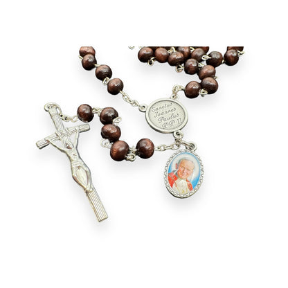Saint JPII - St. John Paul II Pope Canonization Rosary + Medal w/ free relic | Catholically