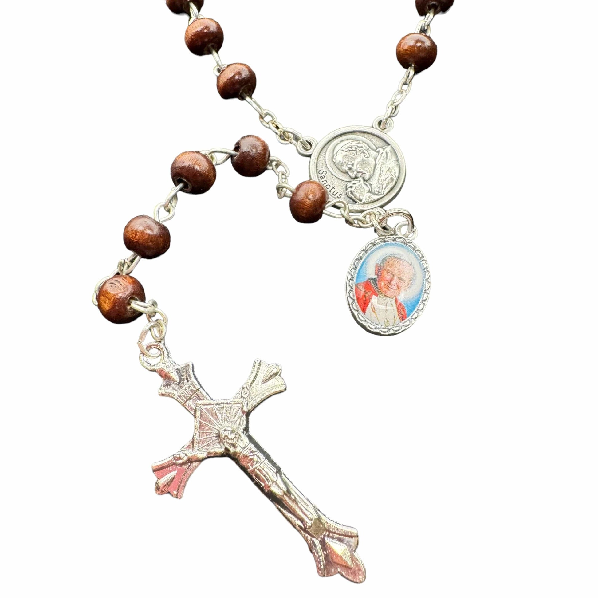 Saint JPII -St.John Paul II Pope- Canonization Rosary + Medal w/ Free Relic | Catholically