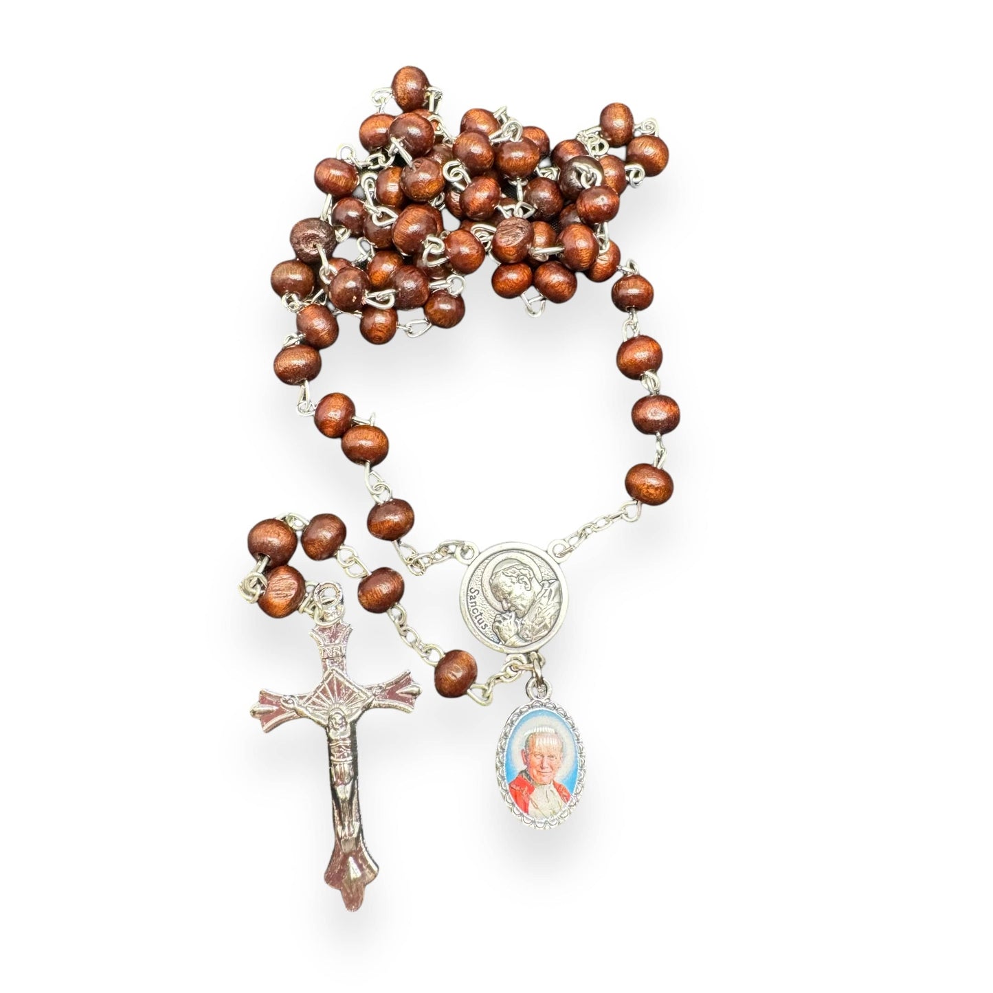 Saint JPII -St.John Paul II Pope- Canonization Rosary + Medal w/ Free Relic | Catholically