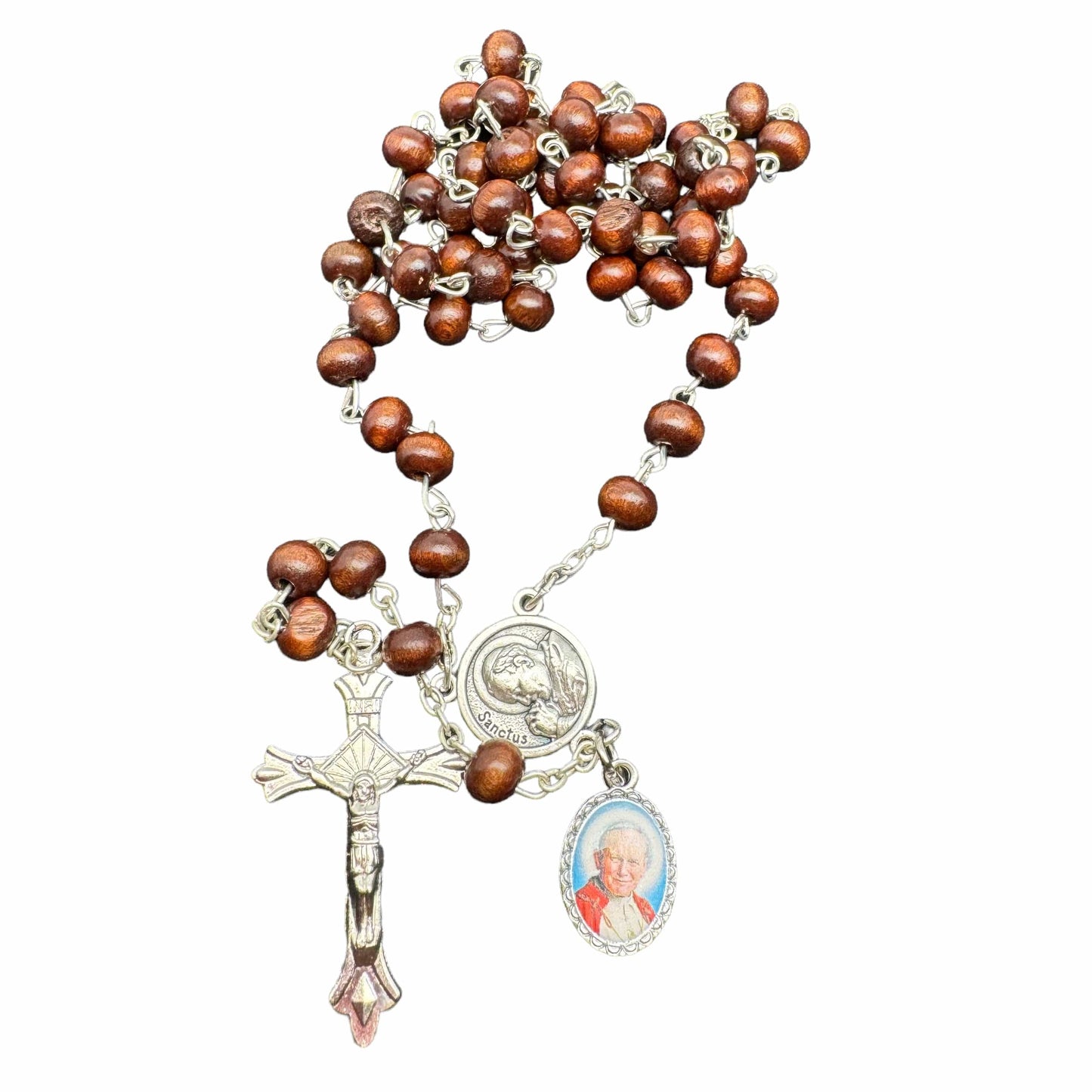 Saint JPII -St.John Paul II Pope- Canonization Rosary + Medal w/ Free Relic | Catholically