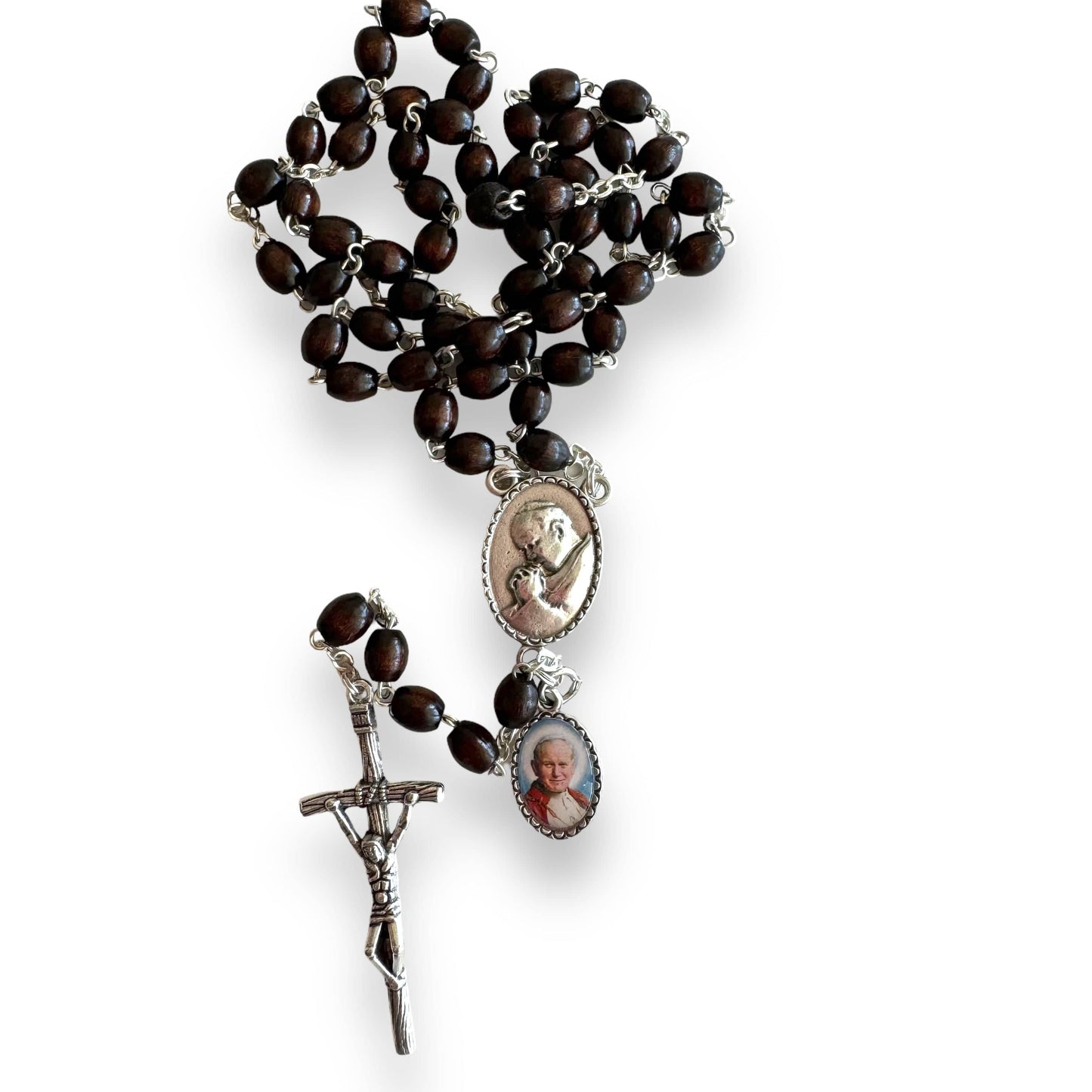 Saint JPII -St.John Paul II Pope- Canonization Rosary + Medal w/ Free Relic | Catholically