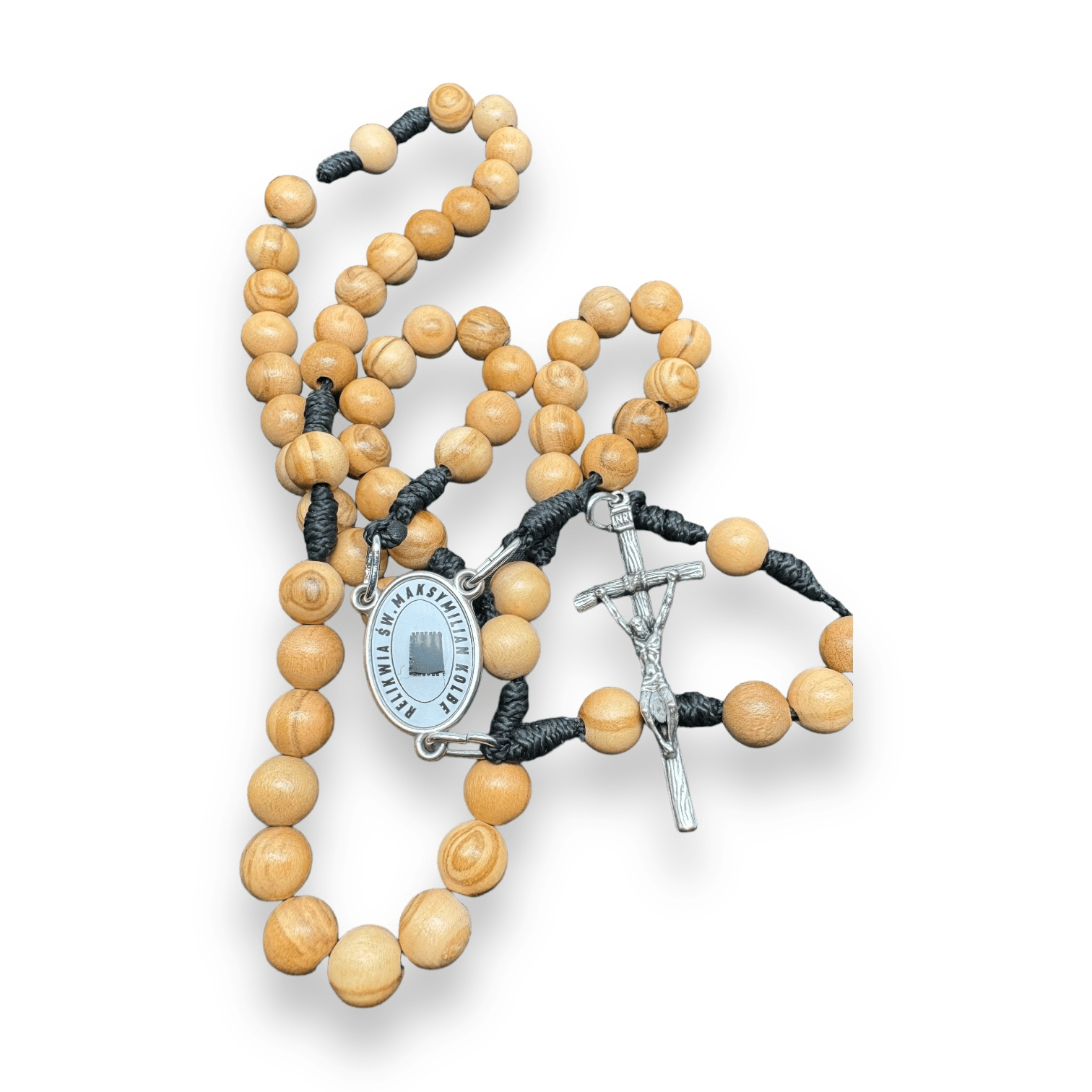 Saint Kolbe Relic Wooden Rosary - Handcrafted Spiritual Keepsake | Catholically