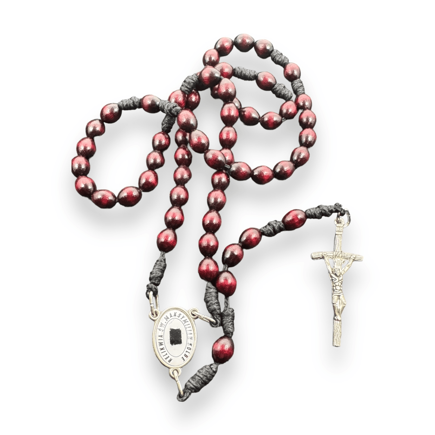 Saint Kolbe Relic Wooden Rosary - Handcrafted Spiritual Keepsake | Catholically