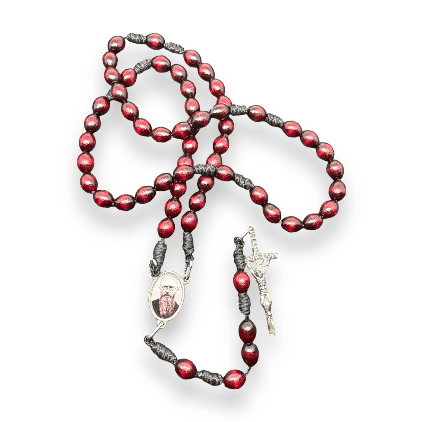 Saint Kolbe Relic Wooden Rosary - Handcrafted Spiritual Keepsake | Catholically