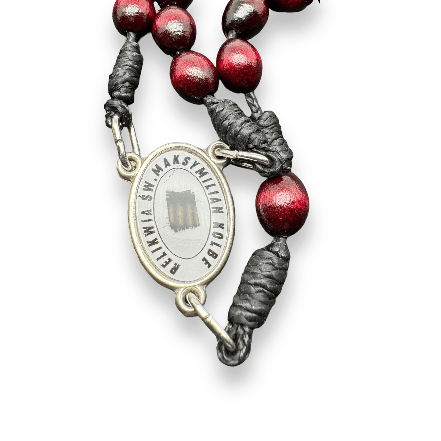 Saint Kolbe Relic Wooden Rosary - Handcrafted Spiritual Keepsake | Catholically
