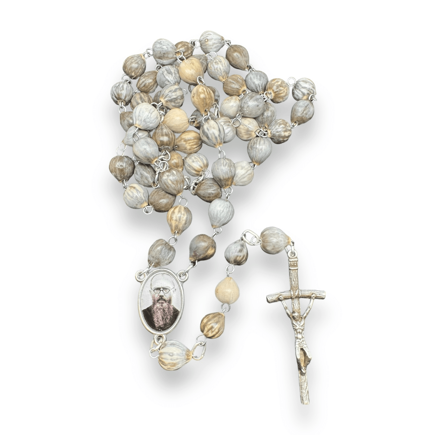 Saint Kolbe Relic Wooden Rosary - Handcrafted Spiritual Keepsake | Catholically